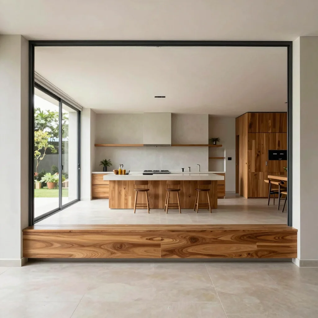 Mesa de jacarandá de design brasileiro moderno vista de frente, l
